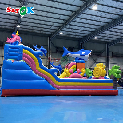 Sayok Nhà phao bơm hơi khổng lồ Seaworld Khu vui chơi trẻ em Tổ hợp nhà phao bơm hơi với Cầu trượt Leo trèo