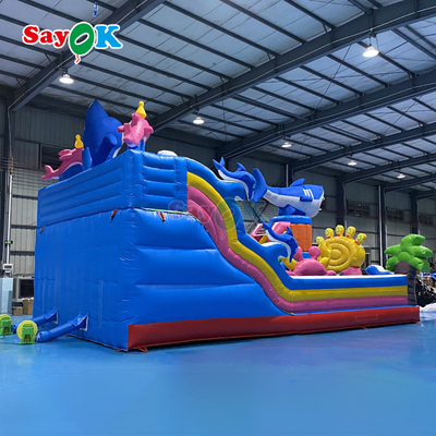 Sayok Nhà phao bơm hơi khổng lồ Seaworld Khu vui chơi trẻ em Tổ hợp nhà phao bơm hơi với Cầu trượt Leo trèo