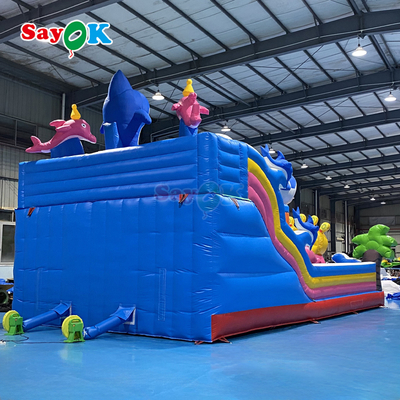 Sayok Nhà phao bơm hơi khổng lồ Seaworld Khu vui chơi trẻ em Tổ hợp nhà phao bơm hơi với Cầu trượt Leo trèo
