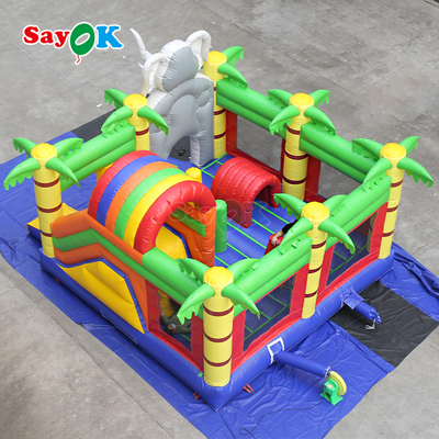 Sayok Voi Rừng Chủ Đề Bơm Hơi Nhà Banh Kết Hợp Lâu Đài Bơm Hơi cho Trẻ Em