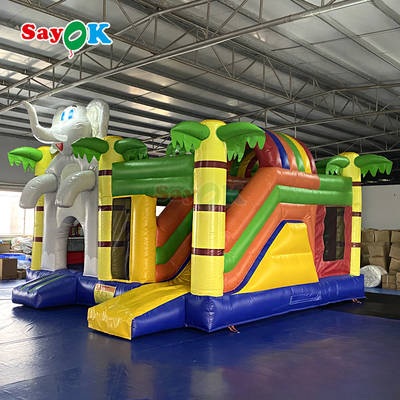 Sayok Voi Rừng Chủ Đề Bơm Hơi Nhà Banh Kết Hợp Lâu Đài Bơm Hơi cho Trẻ Em