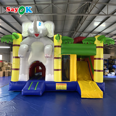 Sayok Voi Rừng Chủ Đề Bơm Hơi Nhà Banh Kết Hợp Lâu Đài Bơm Hơi cho Trẻ Em