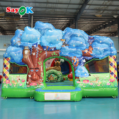 Sayok Jungle Themed Bouncy Castle Inflatable Inflatable Bouncer Slide Combo dành cho trẻ em