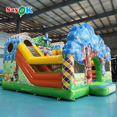 Sayok Jungle Themed Bouncy Castle Inflatable Inflatable Bouncer Slide Combo dành cho trẻ em