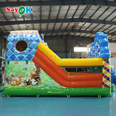 Sayok Jungle Themed Bouncy Castle Inflatable Inflatable Bouncer Slide Combo dành cho trẻ em