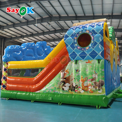 Sayok Jungle Themed Bouncy Castle Inflatable Inflatable Bouncer Slide Combo dành cho trẻ em