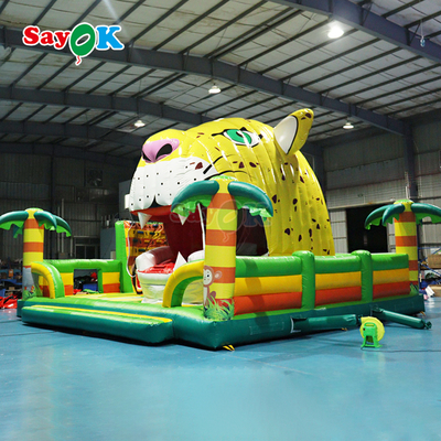Tiger Jungle Chủ đề Bounce House Inflatable Giant Bouncy Castle cho trẻ em