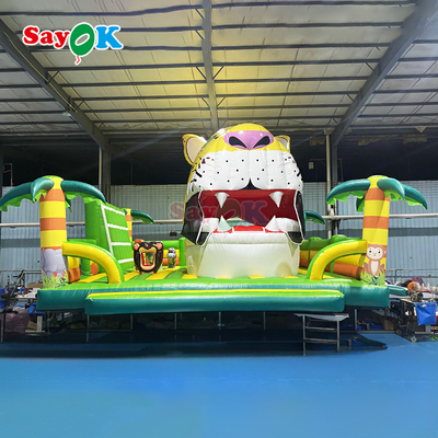 Tiger Jungle Chủ đề Bounce House Inflatable Giant Bouncy Castle cho trẻ em