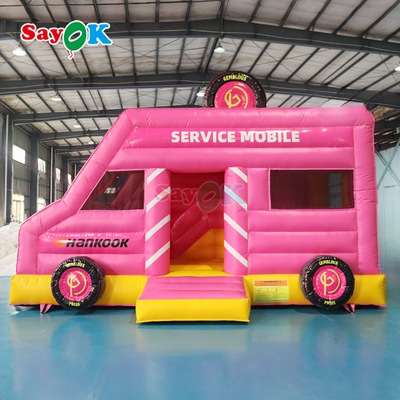Sayok Pink Car Bounce House Inflatable Bouncer Thương mại cho trẻ em