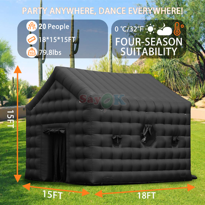 Câu lạc bộ đêm 18ft bơm bơm Disco Tent Câu lạc bộ đêm di động cho bữa tiệc ngoài trời