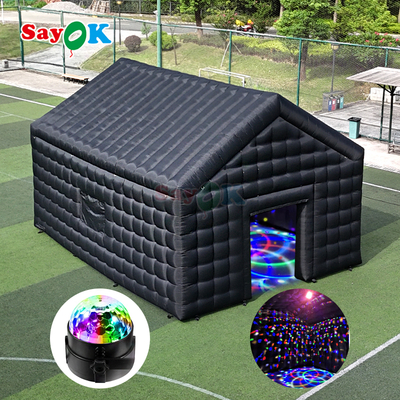 Sayok Rạp nhảy đêm bơm hơi di động 26ft cho tiệc ngoài trời, Lều disco bơm hơi màu đen với đèn
