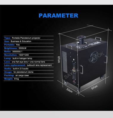 Máy chiếu hành tinh di động 360 độ với độ sáng 5500LM và di động 4 bánh