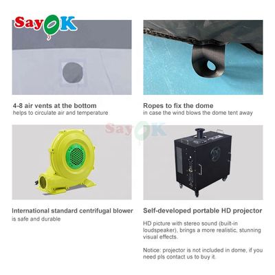 Sayok 6m Inflatable Planetarium Dome with 360 Degree HD Projector and 100% Blackout for Schools and Outdoor Events