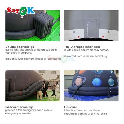 Customized 100% Blackout Inflatable Planetarium Dome with Greater than 12ft Size and 5m to 10m Options