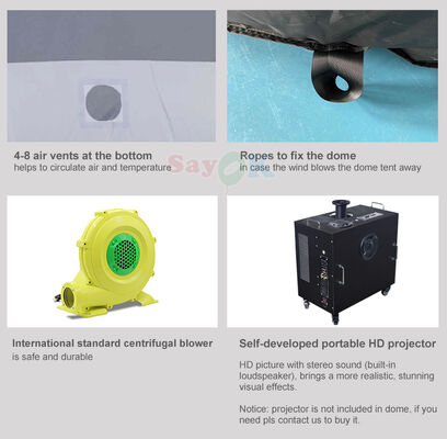 Sayok Mái vòm hành tinh di động in kỹ thuật số 6m Lều thiên văn học bơm hơi di động cho trường học