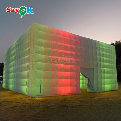 Sayok 20x10m Portable Waterproof Oxford Fabric LED Lighted Inflatable Cube Tent for Party Event Club Rental