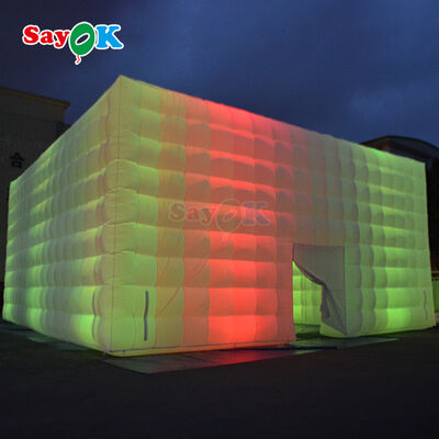 Sayok Free 3D Design Oxford Cloth 10x10m Large Cube Outdoor Event Party Inflatable Tent with LED Light and Blower