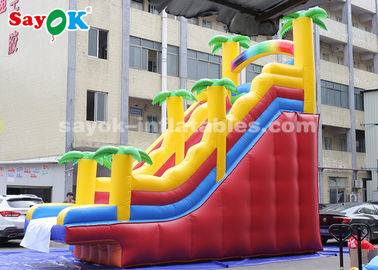 Commercial Inflatable Slide 8*4*7m PVC Cây dừa Inflatable Bouncer Slide với hai máy thổi không khí cho trẻ em