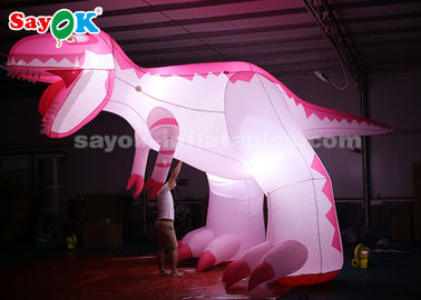 Nhân vật bơm 4m Dinosaur bơm màu hồng Cho trang trí lễ hội ẩm ướt chống ẩm Độ kín không khí cao