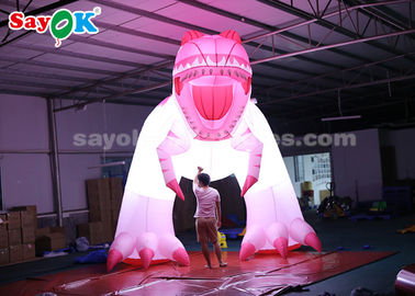 Nhân vật bơm 4m Dinosaur bơm màu hồng Cho trang trí lễ hội ẩm ướt chống ẩm Độ kín không khí cao