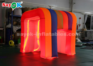 Lều tiệc bơm hơi Đèn LED màu cầu vồng Mini Blow Up Photo Booth cho trẻ em SGS RoHS