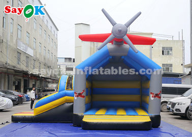 Bouncer Inflatable Slides 0.4mm PVC Tarpaulin Thăng và trượt Bouncer với máy bay cho trẻ em