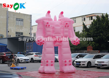 Nhân vật hoạt hình robot bơm hơi màu hồng 5m cho doanh nghiệp cho thuê