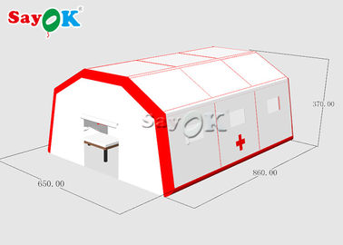 Lều khẩn cấp bơm hơi Lều y tế bơm hơi chống nước có thể di chuyển để đặt giường có máy bơm không khí