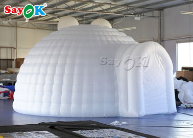 Lều ngoài trời bơm lên 5m White bơm lên lều Igloo Dome với đèn LED cho sự kiện đám cưới