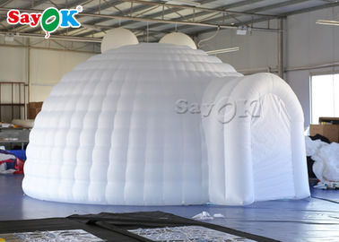 Lều mái vòm Igloo bơm hơi 5m màu trắng có đèn Led cho sự kiện đám cưới