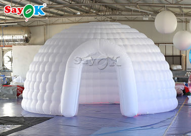 Lều ngoài trời bơm lên 5m White bơm lên lều Igloo Dome với đèn LED cho sự kiện đám cưới