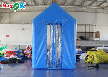 2x2x3M Lều nhựa y tế PVC xanh bơm hơi Cửa khử trùng của con người