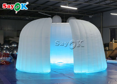 Lều sân bơm hơi Triển lãm thương mại 6,5x2,4mH Lều mái vòm bơm hơi màu trắng có đèn LED