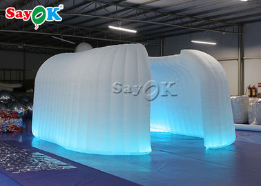 Lều sân bơm hơi Triển lãm thương mại 6,5x2,4mH Lều mái vòm bơm hơi màu trắng có đèn LED