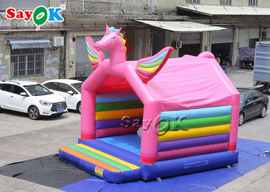 5x4mH Princess Pink Rainbow Unicorn Bounce Castle For Kid