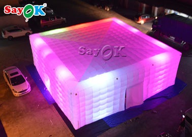 Đi ra ngoài trời Lều bơm hơi PVC chống nước Sự kiện bên Lều Cube bơm hơi có đèn LED