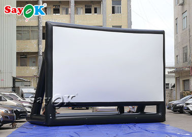 Màn hình phim ở sân sau 7x5mH Rạp chiếu phim màn hình bơm hơi màu đen có thể gập lại để trang trí sân khấu