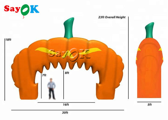 Vòm bơm hơi tùy chỉnh Orange Halloween Pumpkin Event Vòm bơm hơi cho siêu thị