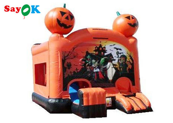 Halloween Pumpkin Inflatable Bounce House In lụa