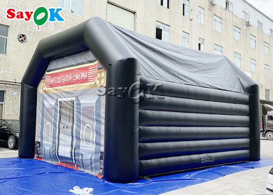 Lều tiệc ngoài trời Lều vòm bơm hơi PVC 0,4mm màu đen tùy chỉnh cho các sự kiện