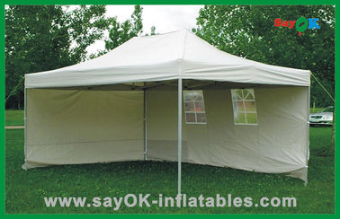 Lều du lịch Lều gấp ngoài trời tùy chỉnh màu trắng với vải Oxford cho bữa tiệc