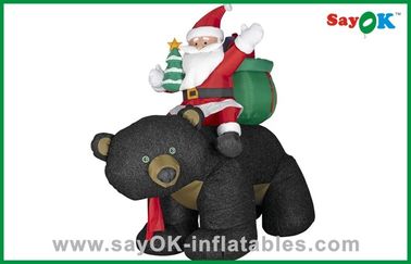 Giáng sinh ở Santa Snowman Trang trí Giáng sinh Inflatable với quà tặng và gấu đen