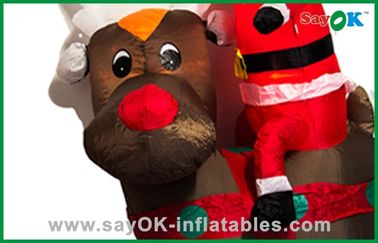 Dễ thương Giáng sinh ở Santa Cha Trang trí Giáng sinh Inflatable Cưỡi Một con gấu đen