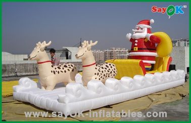 Giáng sinh Trang trí ngày lễ Inflatable Inflatable Santa Claus và xe trượt tuyết