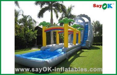 Blow Up Slip N Slide Commercial Kids Air Jumping Castle Kiểm phòng nước với hồ bơi
