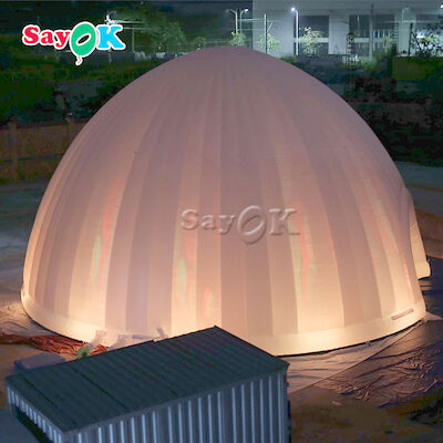 Lều bơm hơi ngoài trời Mái vòm 15x7,5mH Đèn LED Lều khí bơm hơi cho cắm trại