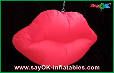 Red Led treo chiếu sáng đôi môi bơm hơi, Inflatable chiếu sáng trang trí