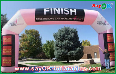 Màu hồng Inflatable Kết thúc Inflatable Arch Với Logo In ấn