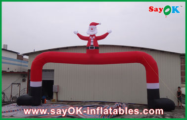 Giáng sinh ngoài trời lớn màu đỏ Inflatable Giáng sinh vòm với Giáng sinh Man