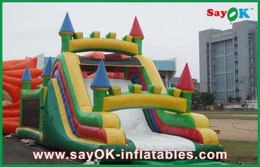 Hình dạng lâu đài Inflatable Bouncer Với Slide / Combo Inflatable cho công viên